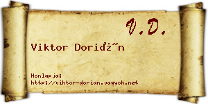 Viktor Dorián névjegykártya